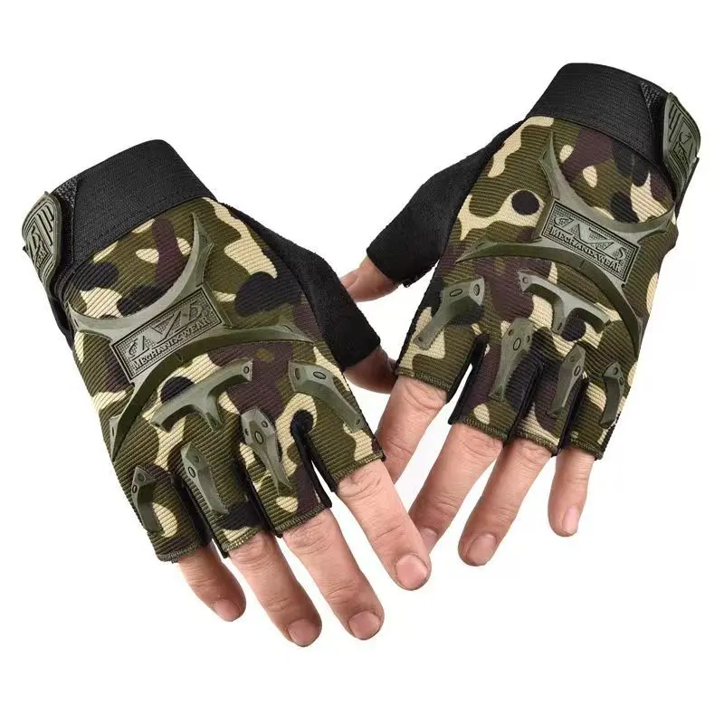 Unisex Adult Half-Finger Bicycle Gloves with Little Seal Print, Anti-Skid Protection for Outdoor Cycling, Fitness - Black