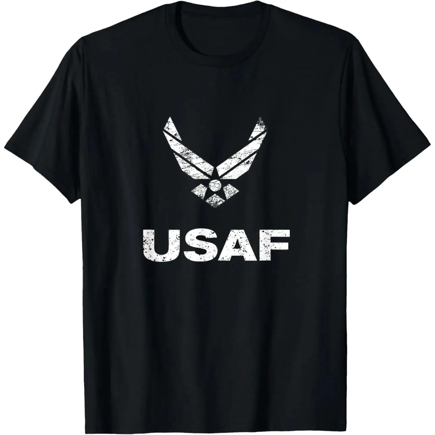 🇺🇸✈100% Cotton USAF Air Force Distressed USAF Simple Logo Design T-Shirt