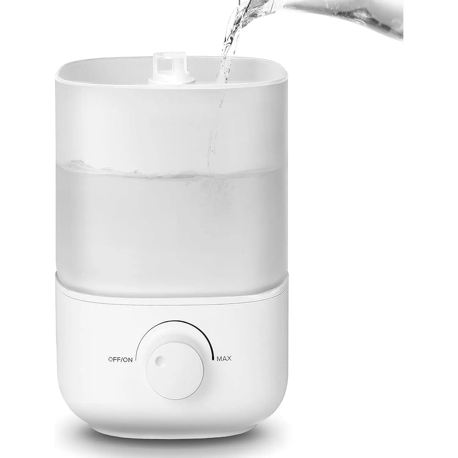 Top-loading humidifier, suitable for bedrooms, 2.5-liter water tank, ideal for large rooms, easy to refill and clean, 28-decibel silent cool mist humidifier, suitable for homes, baby rooms, and plants, automatic shut-off function, safe and reliable, with