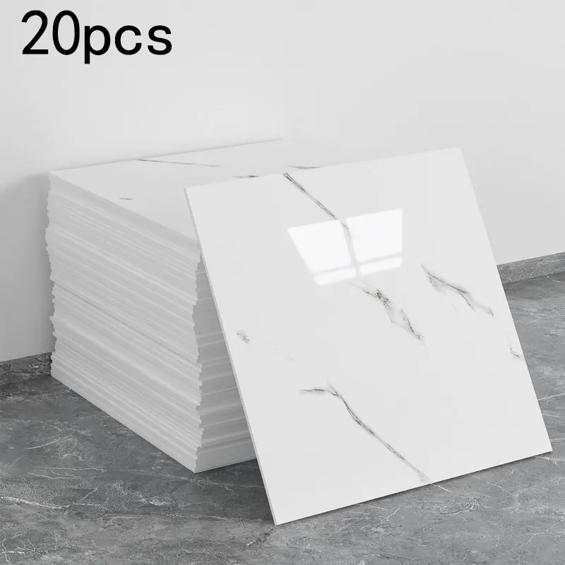 20 pieces of removable and adhesive shower-proof marble tile wall stickers. Self-adhesive wall tiles, PVC wall panels for showers, Peel and Stick Panels for Walls. Suitable for family bathrooms, kitchens and living rooms. Waterproof Removable Adhesive