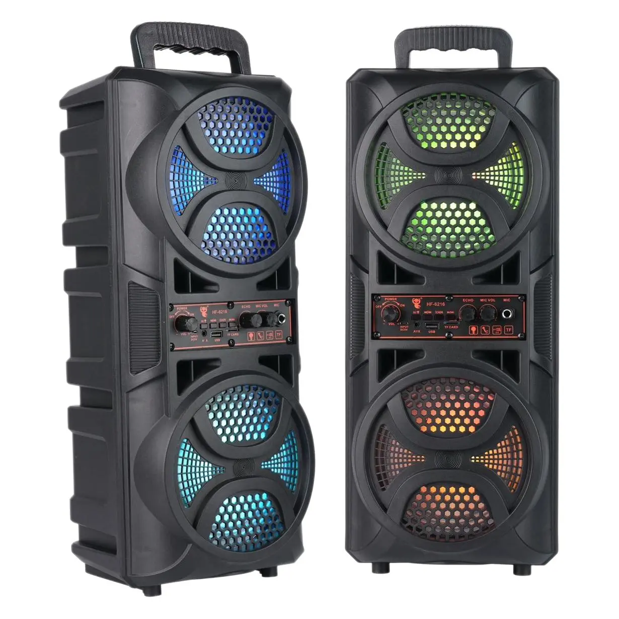 Portable Square Dance Double 65-inch RGB Large Volume High Sound Quality Plug-in Card Bluetooth Speaker