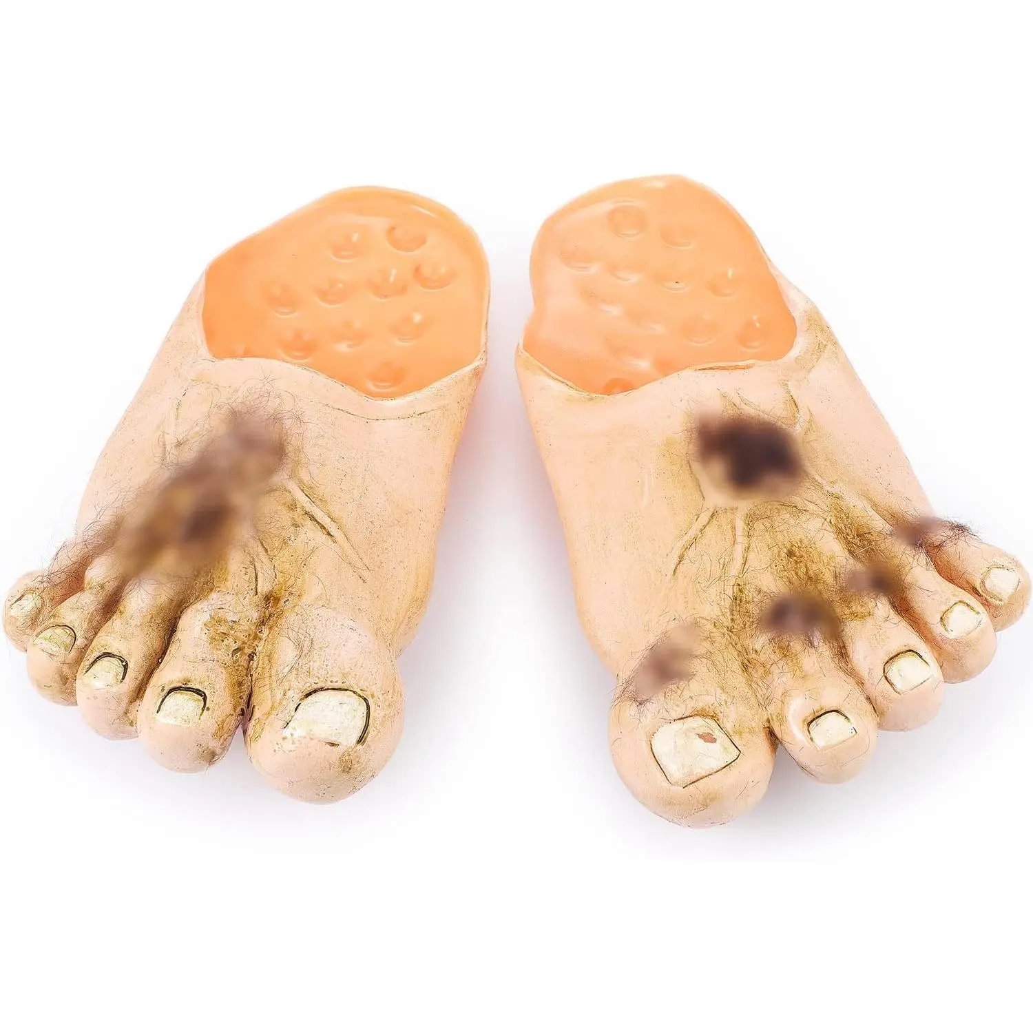 SATINIOR Hobbit Feet Giant Bare Hairy Feet Caveman Costume Realistic 10 Inch Monster Slippers Masquerade Props Halloween Costumes Multicolored