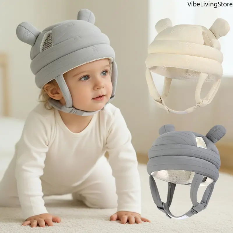 Baby 360° Anti-Collision Head Protection Hat, Breathable Lightweight Fall Prevention Cushion, Soft Shock-Absorbing Safety Helmet for Crawling & Walking Toddlers