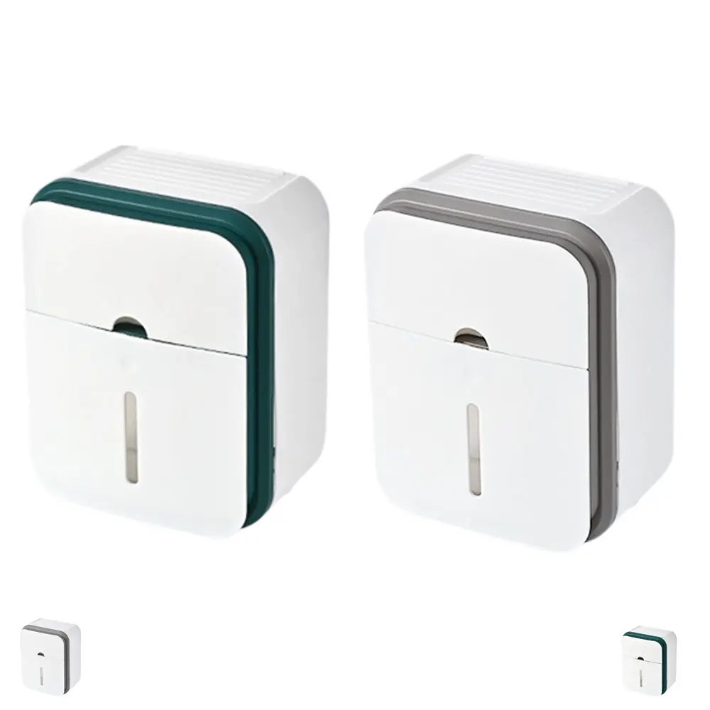 No-Drill Wall Mount Bathroom Tissue Holder with Top Storage Shelf, Multi-Purpose Wall-Hanging Paper Dispenser Accessory for Roll & Flat Tissue, Dust-Proof Shower Installation Organizer for Home Platform Use, Toilet