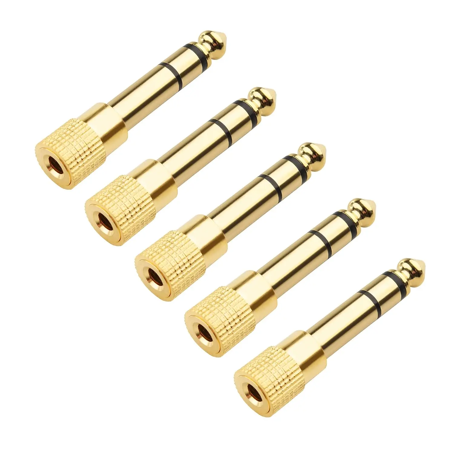 5-Pack 1/4 to 1/8 Headphone Adapter, 6.35mm to 3.5mm Adapter Male to Female,  Plated Stereo Headphone 3.5mm to 1/4 Converter