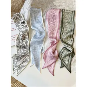 4pcs Women's Boho Style All Over Printed Long Scarf (4counts), Vintage Trendy Soft Comfortable Shawl Wrap, Fashionable Scarf for All Season