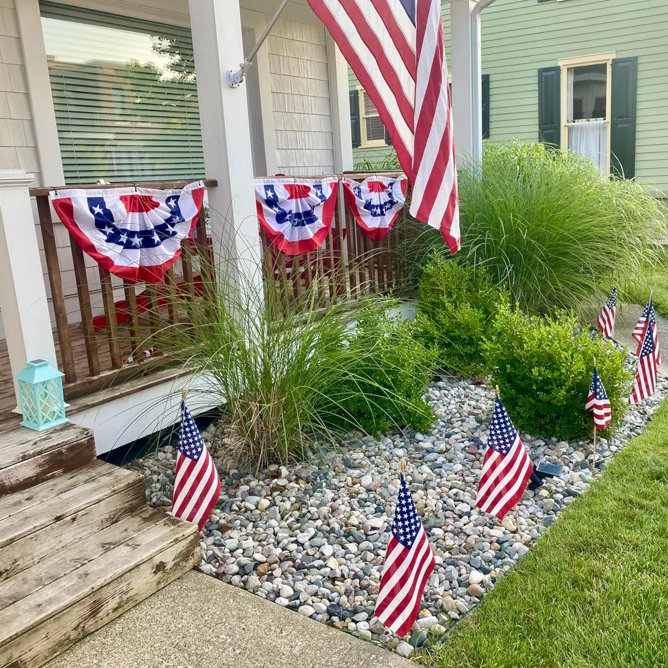 5 Pack Large American Fan Flags – 4th July Patriotic Half Fan Bunting, Decorative Vibrant Design Banner, Party Backdrop Decoration, Eye-Catching & Reusable Outdoor Party Decoration for Home, Yard, BBQ – Must-Have for Proud Americans #GLOBAL PICKS