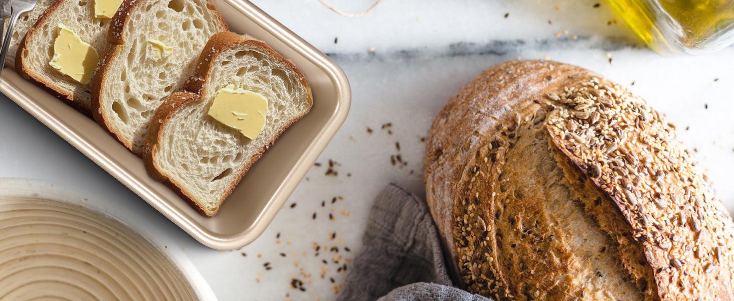 Baking Pans Set, Nonstick Stackable Bakeware Sets, Oven Pans for Cooking, 6 Pieces Baking Sheets Set Including Cookie Sheet, Deep Roaster , Square, Loaf , Muffin , Carbon Steel