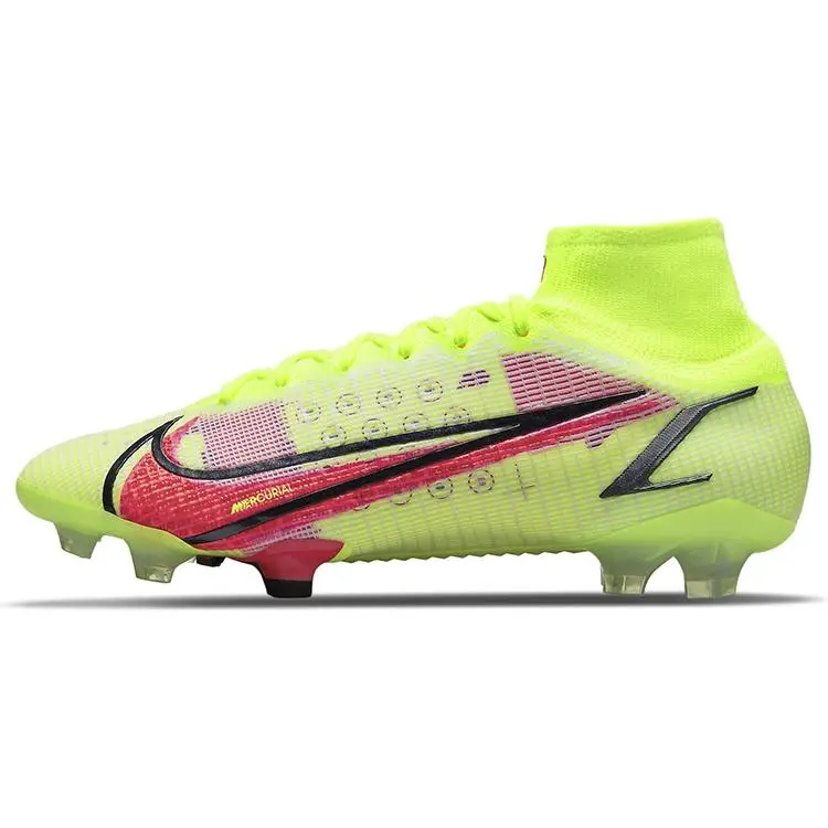 Nike Mercurial Superfly 8 Elite Soccer Cleats for Men and Women – Fluorescent Yellow, Fabric Upper, Cushioned, Non-Slip, Durable FG Verifiable, with credentials and supporting global authentication