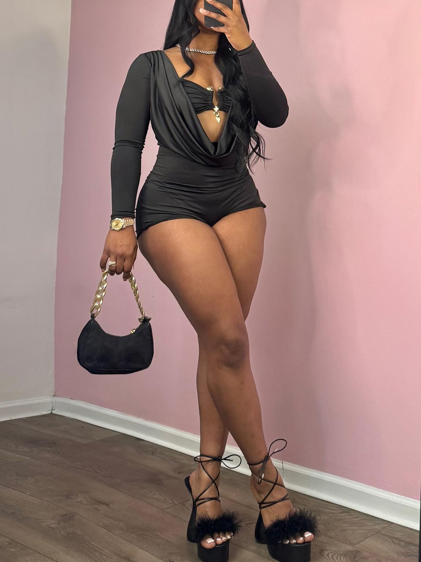 Women's Solid Color Romper, Lady Fashion Casual Romper for Daily Outdoor Wear, Women Romper for Summer, Womenswear, Elegant Casual Romper, Casual Comfy Jumpsuit