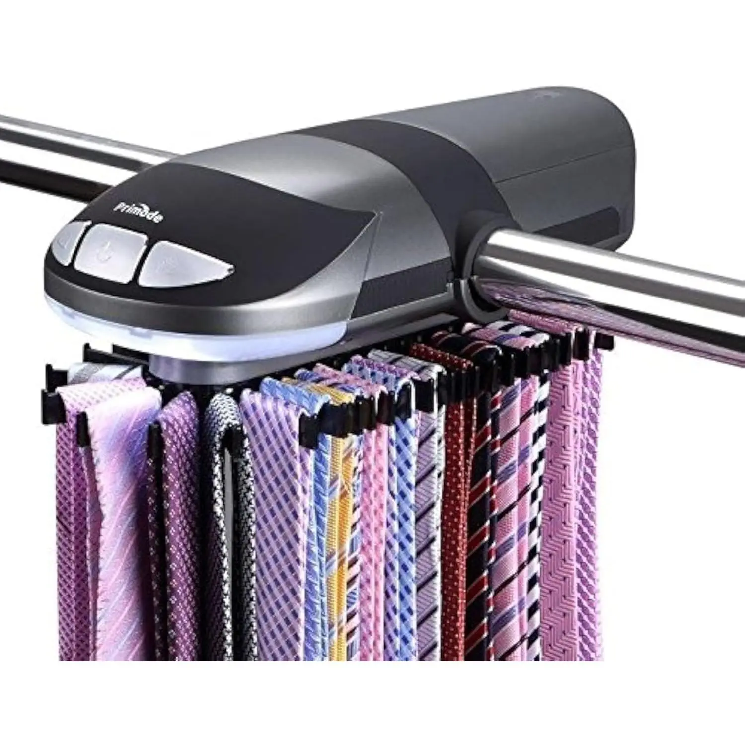 Motorized Tie Rack Stores Up to 50 Ties– Closet Organizer, Holds & Displays Up to 50 Ties Or Belts, Rotation Operates with Batteries.Great Gift Idea for Fathers Day