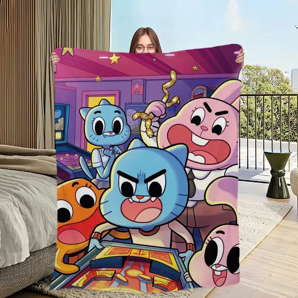 The Amazing World G-Gumball Blanket - A skin-friendly, comfortable, warm, soft plush blanket suitable for sofas, living rooms, offices, and bedrooms.