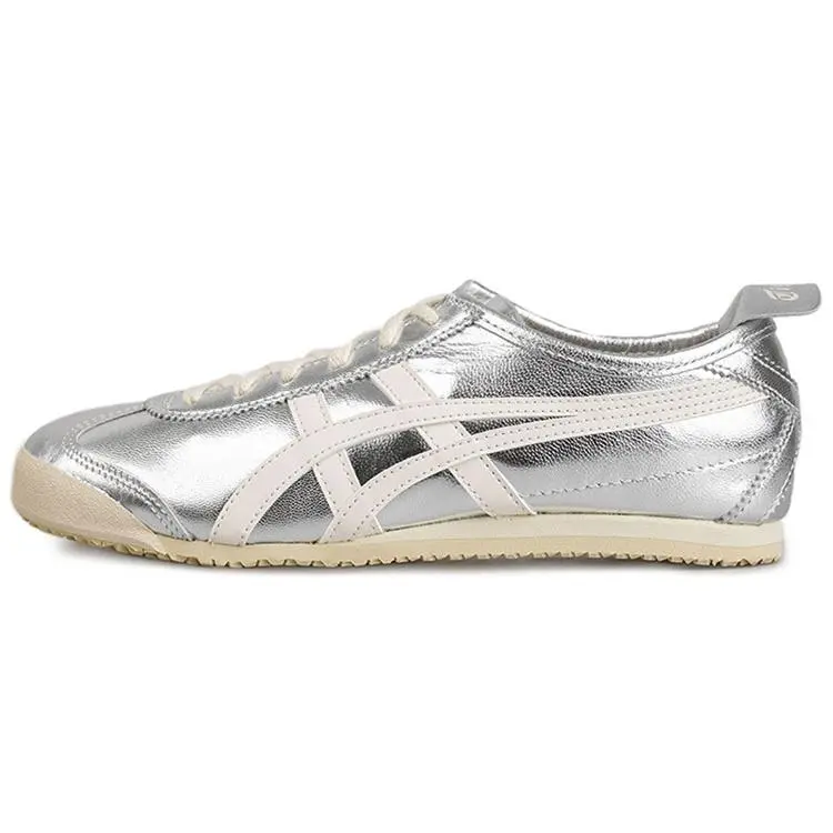Onitsuka Tiger MEXICO 66 Low-Top Closed Trainers - Men's & Women's Athletic Footwear, Silver/House White Casual Walking Shoes, Comfortable Versatile Official Maison Mihara Shoes