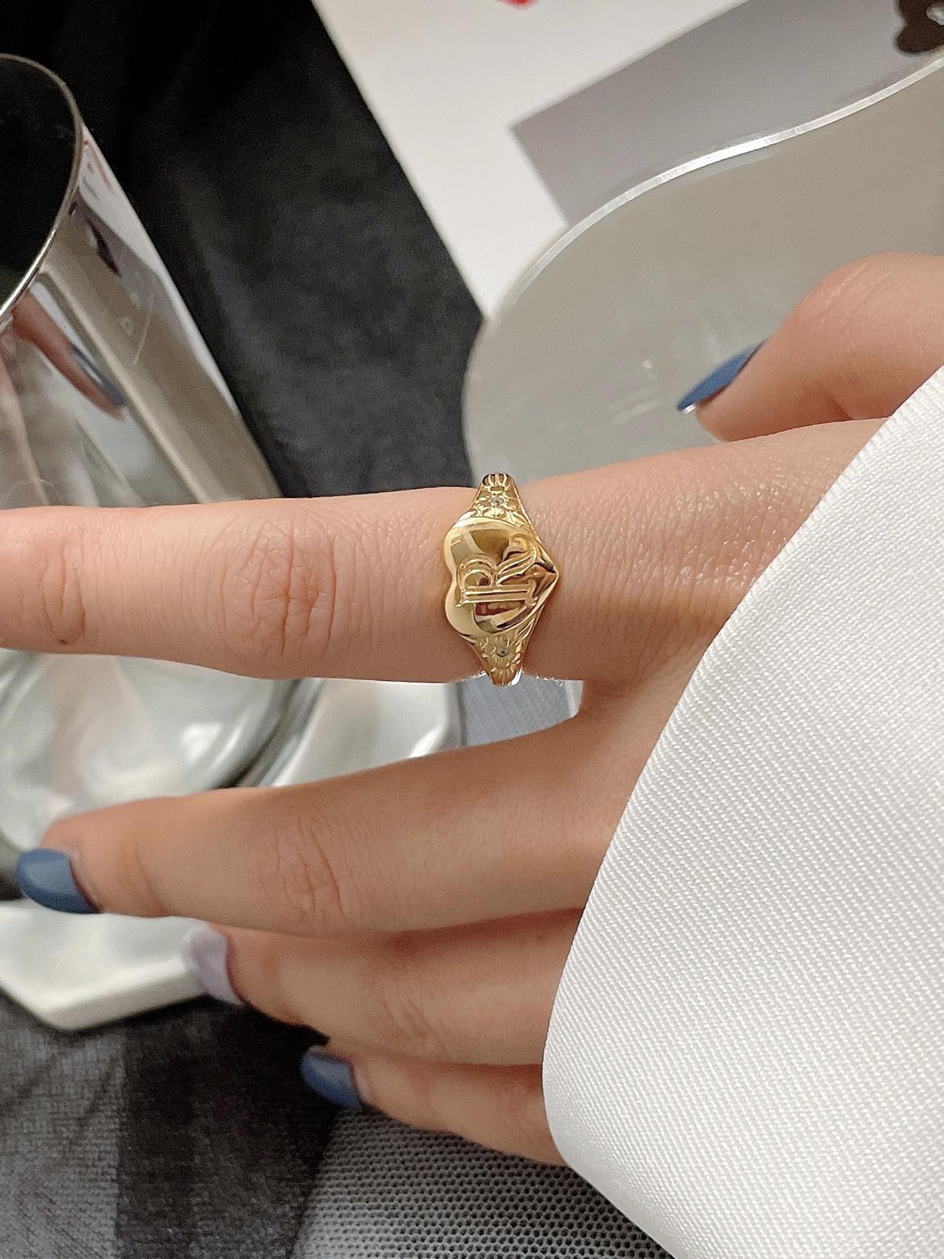 S925 Sterling Silver Fashion R Letter Design Cuff Ring, New Style Simple Jewelry for Women, Trendy All-match & Exquisite Jewelry for Birthday Gift, Alphabet Design Ring