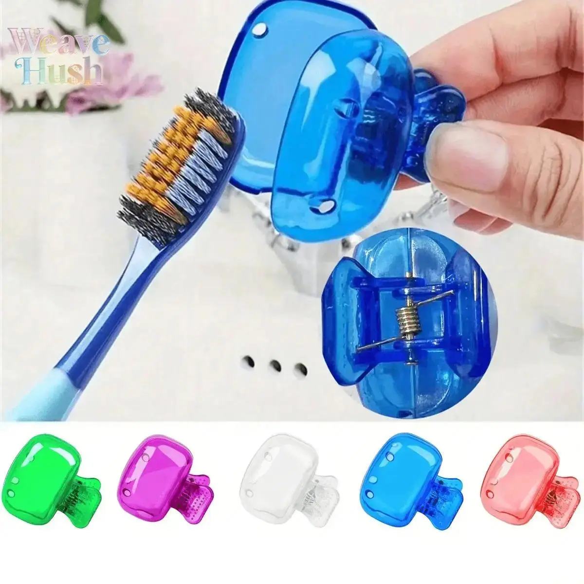 5-Pack White Toothbrush Head Covers with Dustproof Protective Caps, Handy Storage Case, Lightweight Portable DIY Bag Accessory for Home, Travel, No, Cover Heads