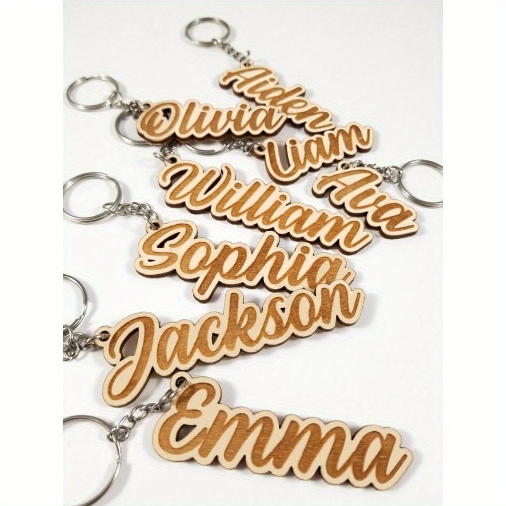 Wooden Keychain with Laser-Cut Name Customization - The Perfect Choice for Gifting or Personal Use
