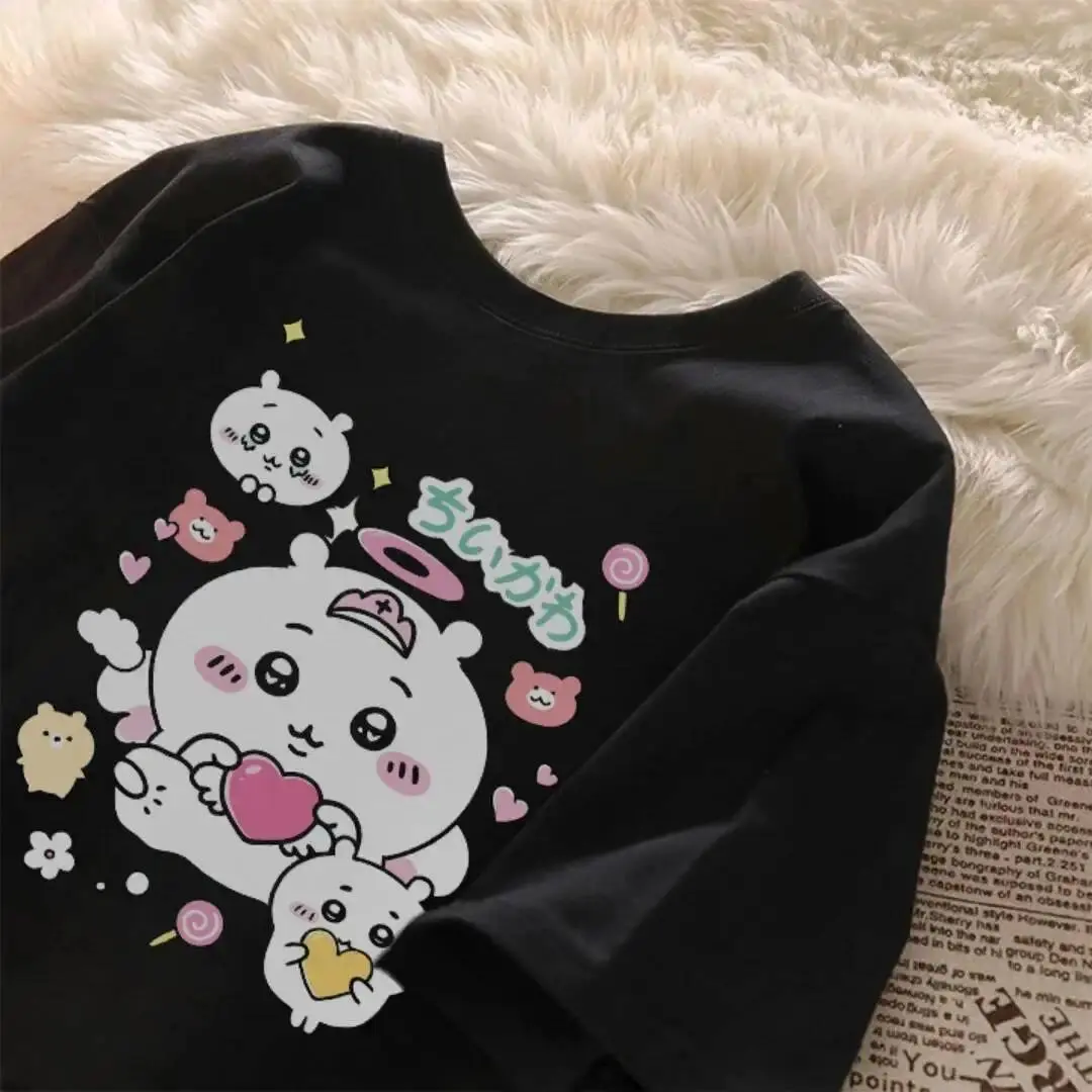 Chiikawa Cotton Y2k Short-Sleeved T-Shirt Girls Summer 2025 New Loose Women's And Men's Tops Clothes