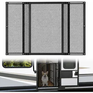 Premium RV Screen Door Protector, Lightweight Adjustable 22"- 35" RV Entry Screen Door Grille, Metal Screen Door Guard for RV, Camper, Yard, Garden