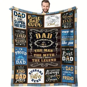 Dad's Ultimate Gift Blanket – The perfect birthday gift for a daughter or son; made of soft polyester, ideal for the sofa, bed, office, or camping; square shape.