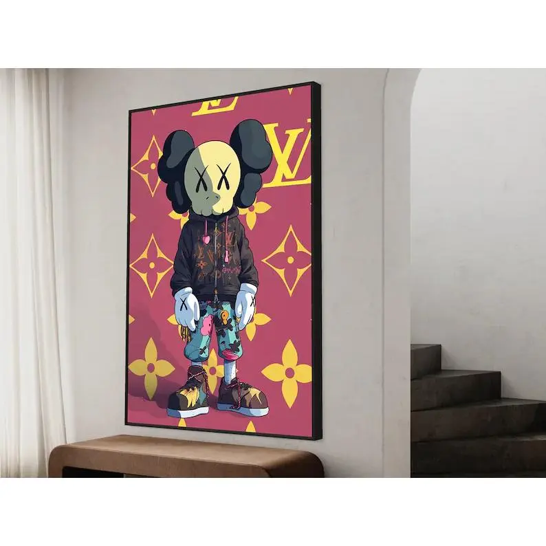 Kaws Wall Print |   Kaws Poster |   Luxury Fashion |    Living Room, Bedroom, Office, Restaurant, Bar Perfect Gift & Decoration, Wall Art Decor |   Kaws Figure Kaws Print Kaw Wall Art |   Hypebeast Decor Poster Sneakerhead