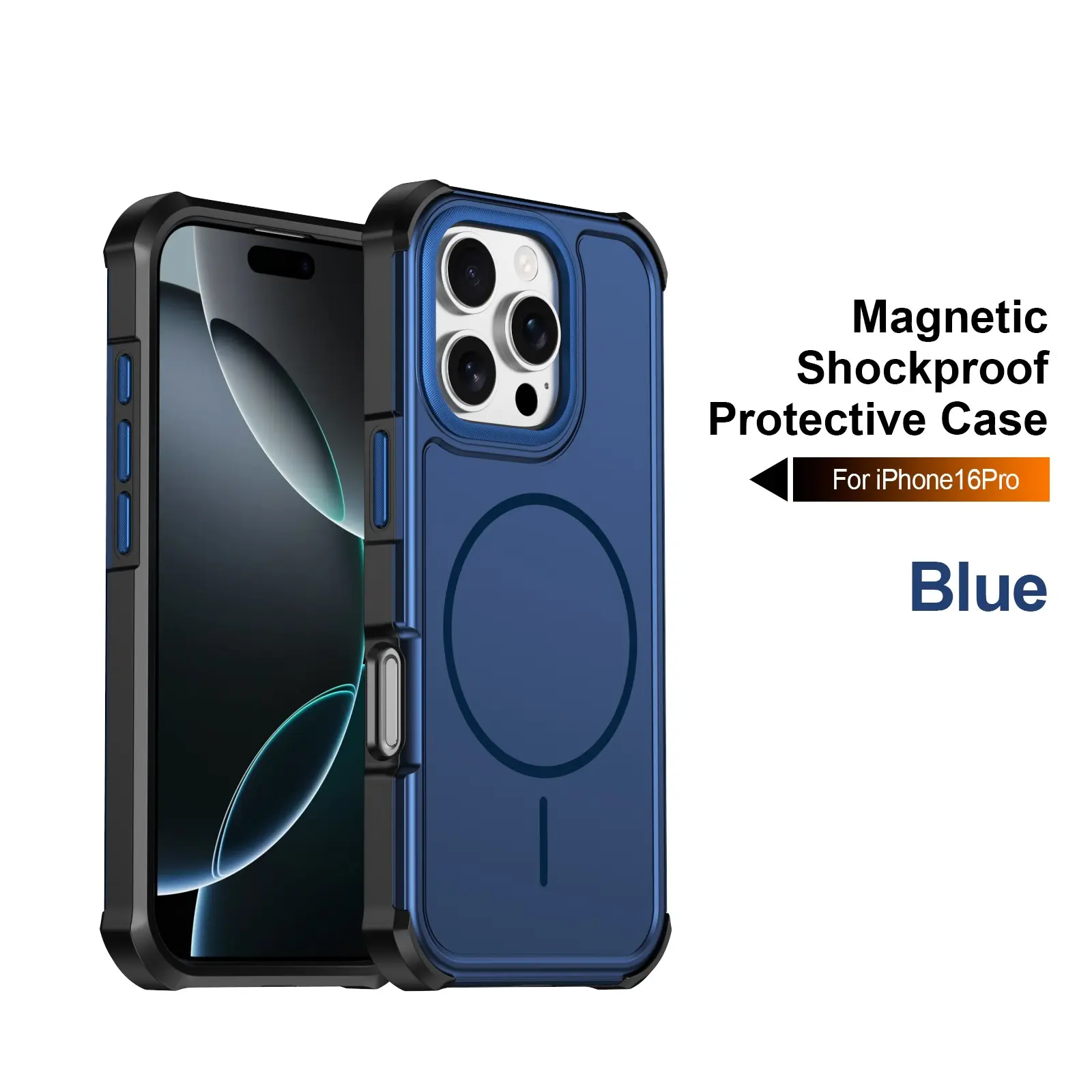 Magnetic Charging Case for iPhone 16 Pro, Protective Phone Cover, Durable Design, Perfect Fit, Easy Access to Ports & Buttons