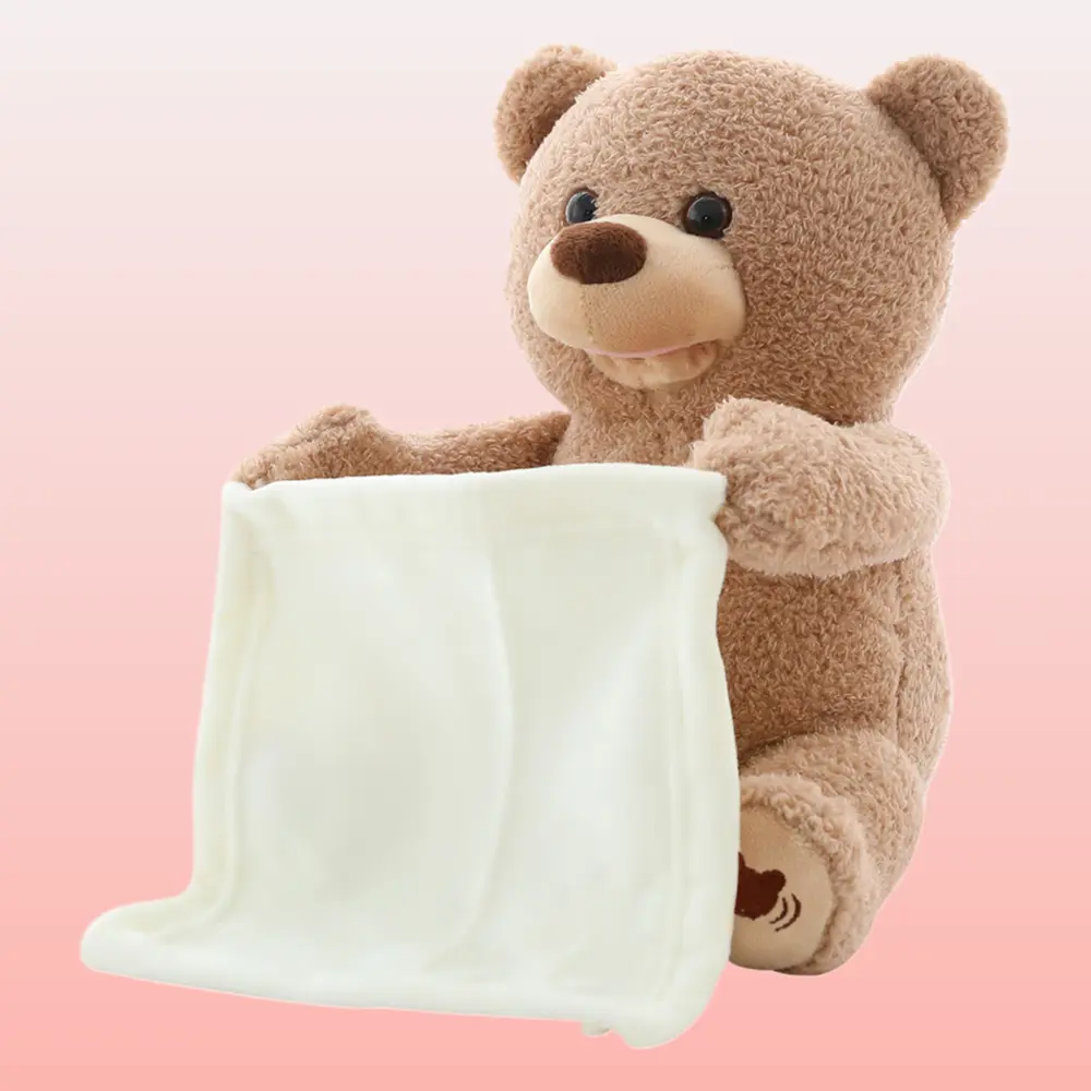 Creative Hide And Seek Talking Teddy Bear Plush Doll Soothing Interactive Play Toy For Little Kids