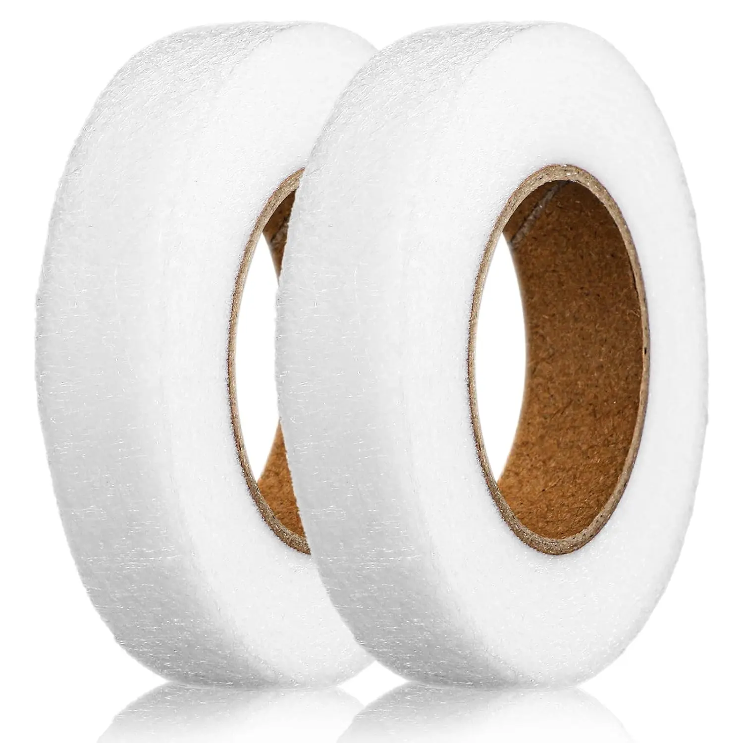 2 Rolls Hem Tape Iron- Adhesive, No Sew Hemming Tape, 0.6in x 27yd No-Sew Extra  Hemming Tapes for Pants Clothes Dresses Curtains Fabric Crafting Projects (White)
