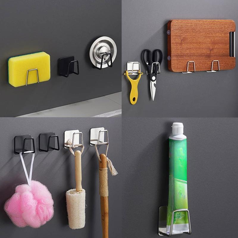 12/8/6/4 Counts Stainless Steel Storage Rack,Kitchen Sink Drain Drying Rack,Kitchen Counter,Bathroom Sponge Rack, Cleaning Sponge Rack,Kitchen Accessories