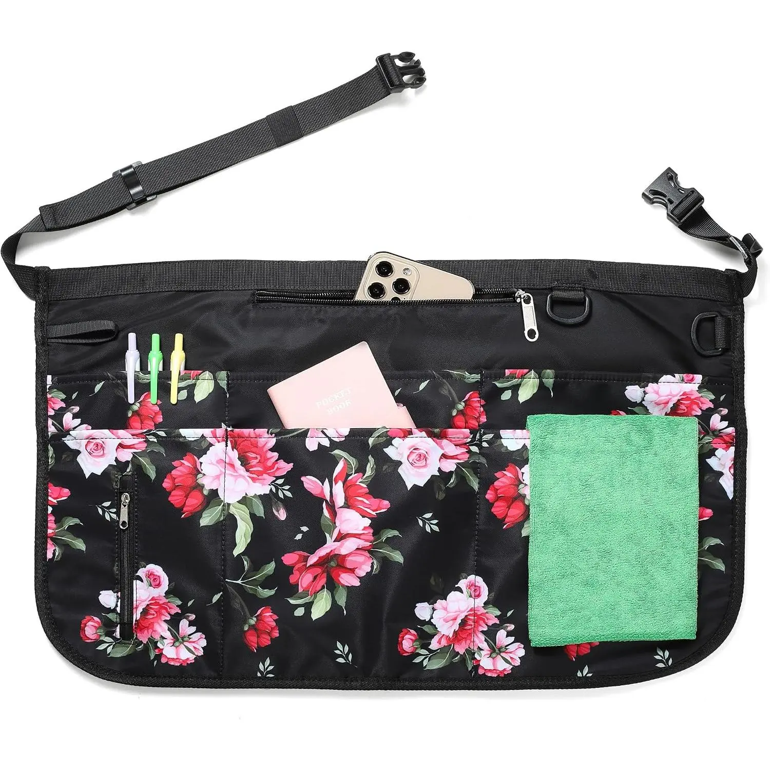 Server Apron, Waitress Aprons with Buckle,  Apron with 7 Pockets