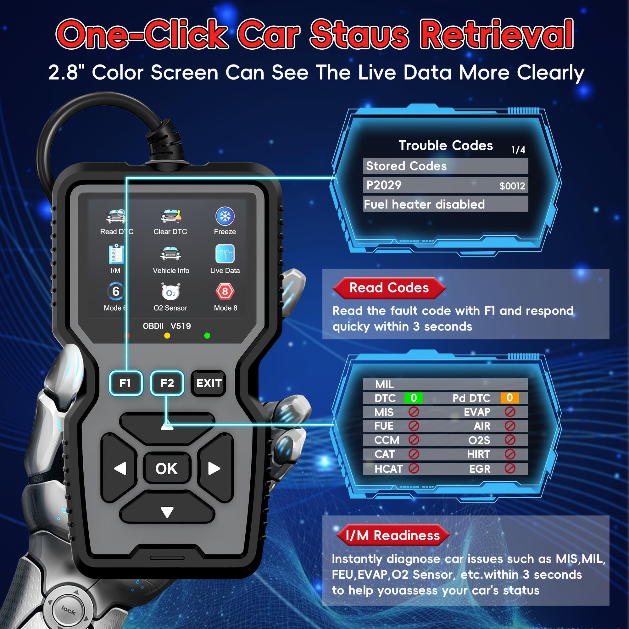 OBD2 Scanning Diagnostic Tool | Professional Engine Code Reader And Reset | Real-Time Data Diagnostic Reading Tool