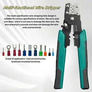 Wire Crimping Tool with Stripping Knife, Ideal for Open Wire Terminals and Heat Shrink Connectors, Suitable for 26-10 Awg Crimping, 22-16 Awg Stripping