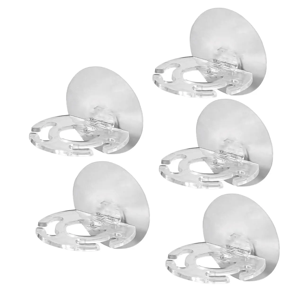 5-Piece Wall-Mounted Toothbrush Holder Set, Suction Design, Bathroom Storage, No Drilling, Moisture-Resistant, Vanity Organizer