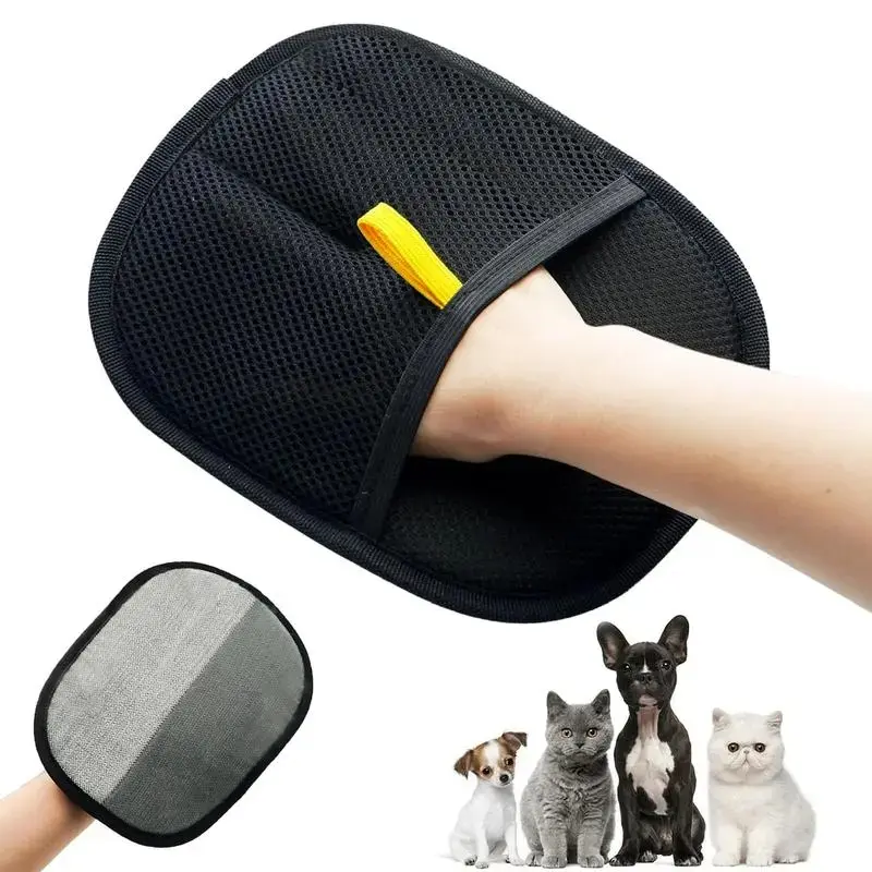 Electrostatic Pet Hair Removal Glove - Reusable Deshedding Grooming Tool with Silicone Teeth, Quick Cleanup for Dogs, Cats on Carpet, Couch, Easy Horizontal Use dog hair remover