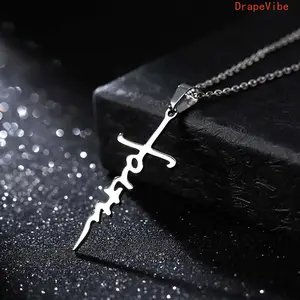 Custom Alphabet Initial Cross Charm Silver Necklace - Exquisite Minimalist Chain With Synthetic Gem, Fashion Sports & Outdoor Fan Shop Gaming Jewelry For Girls Daily Matching, Initial Necklace, Silver Initial Necklace