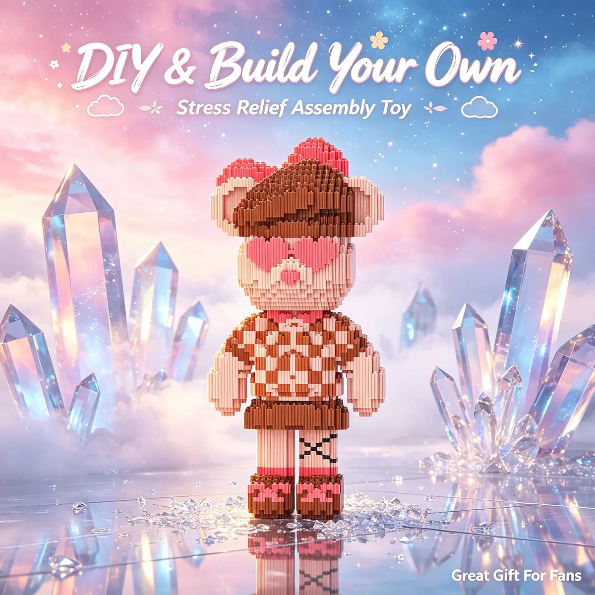 3D Puzzle Bear Building Blocks, Home Office Decor, Party Decoration, Ideal Gift, Handmade Craft, Fine Carving, Lightweight Statue, Collectible Display, Interlocking Building Block