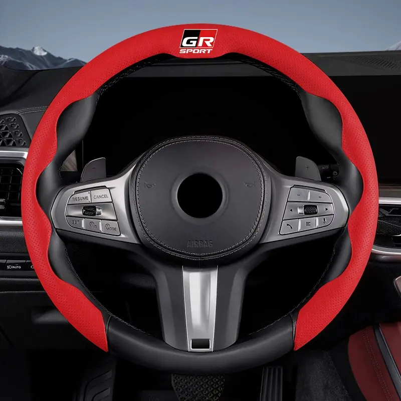Car Steering Wheel Booster Cover Non-Slip Auto Interior Steer Protector Accessories For Toyota Supra Aygo Prado RAV4 Hilux Yaris Corolla 4Runner Camry Avalon Avensis CHR Venza Auris Verso Crown Kluger Tacoma Verso