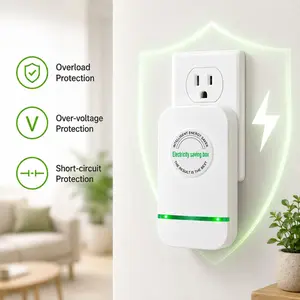 Electricity Saving Box, Plug-in Power Saver Energy Saving Device, US Plug Power Factor Saver with LED Indicator for Home House Office Daily Use