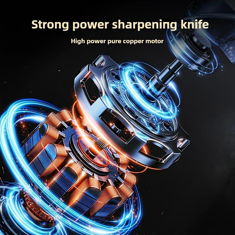 Professional USB Electric Knife Sharpener, Portable and Efficient, Battery Powered, Fine Sanding Grain, USB Charging, Durable Abs Material