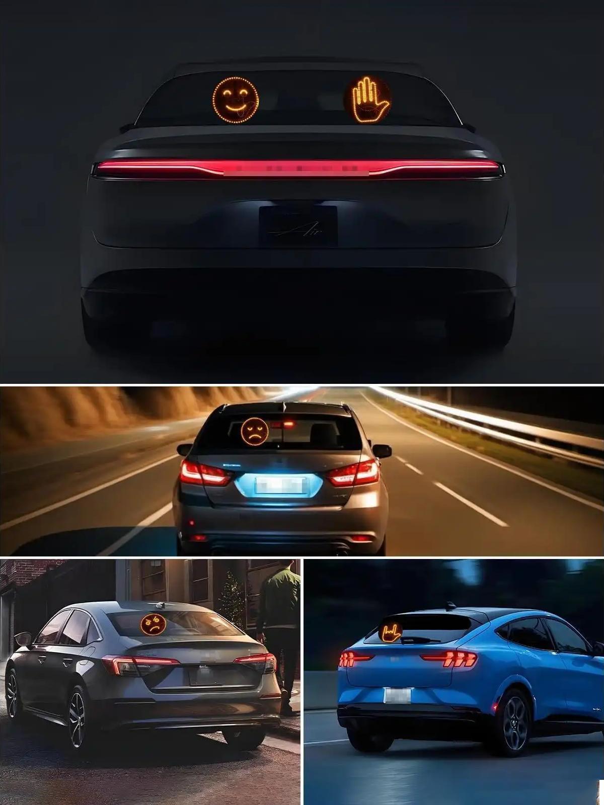 Safe Flip Light for Tailgaters Remote Controlled Super Bright 8 Gesture Car Backlight Board Multiple Modes 2025 Edition with Remote Control interior  glow