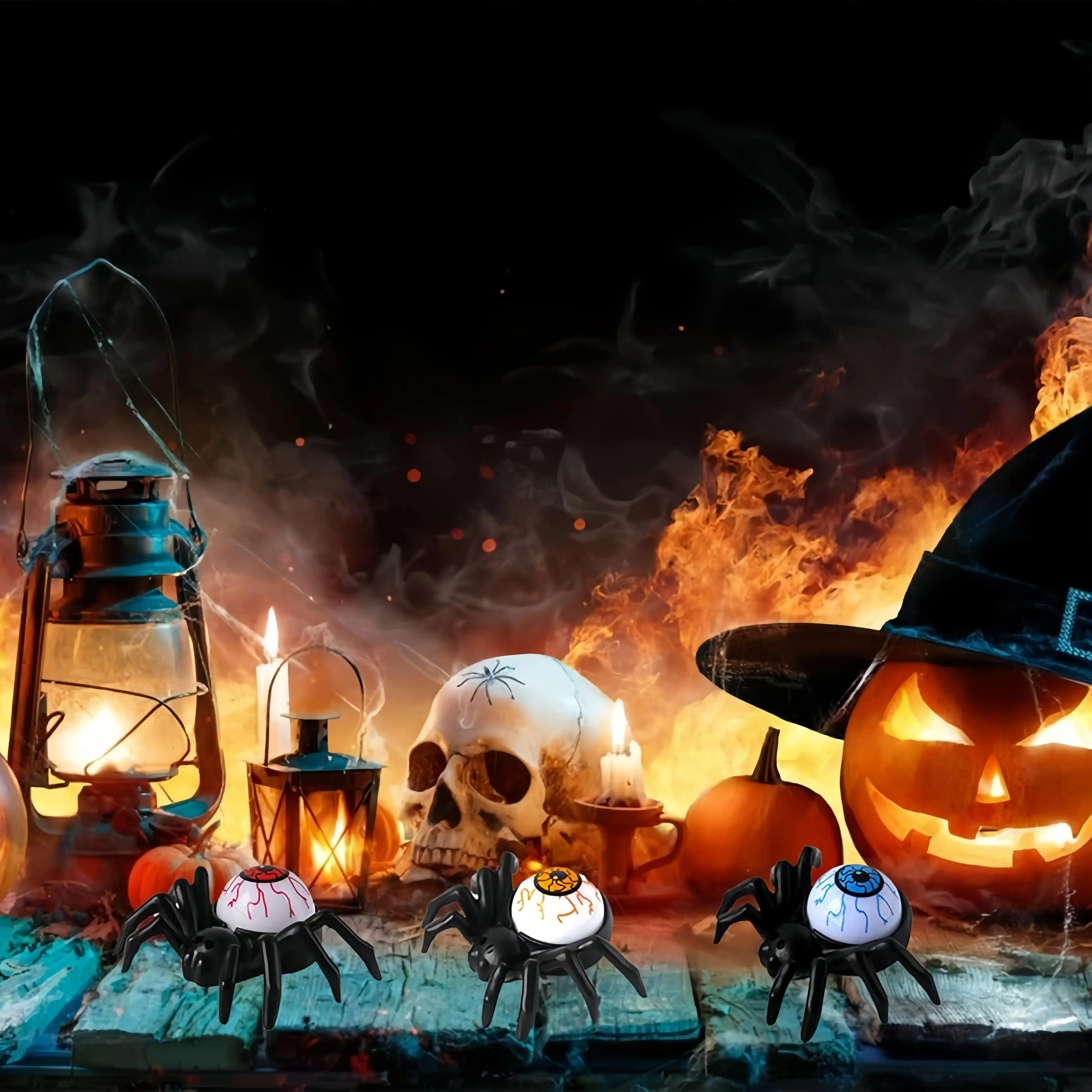 12 Pack Halloween LED Candle Lights, Cute Spider Shape Electronic Tea Light Ornaments, Battery Operated Spider Night Lights, Spooky Tabletop Decor for Halloween Party & Holiday Atmosphere Decoration