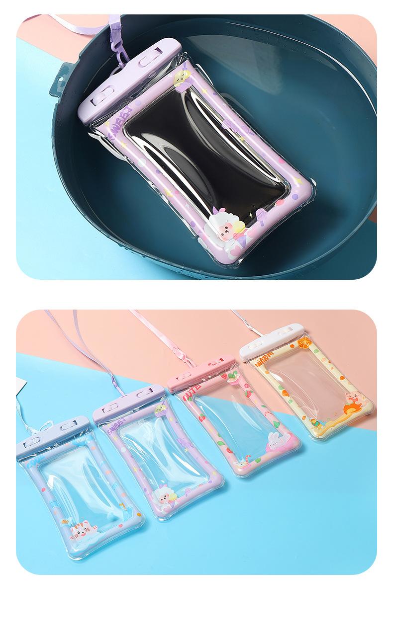 Waterproof mobile phone bag, transparent waterproof mobile phone case lanyard, better buoyancy on the inflatable edge, suitable for swimming, cruises, diving, kayaking, hot springs, SPA mobile phone bags