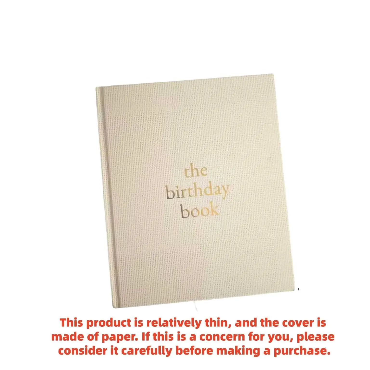 Birthday Memory Book- Elegant Thin Paper Birthday Journal - Photos, Baby Journal to Record Milestones, Letters & More - Baby Memory Gift for Parents,