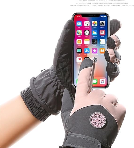 Ski Gloves For Outdoor Use, Unisex, Windproof, Fleece-Lined, Thickened For Warmth, Water-Repellent, Touchscreen-Compatible Cycling Gloves.