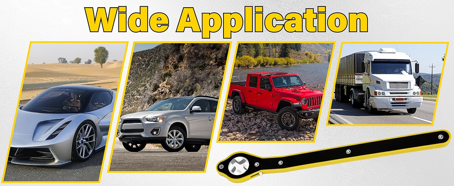 Car Jack Ratchet Wrench, Labor-saving Tire Jack Handle, Scissor Jack Adapter for Car with Long Handle, 360° Swivel Tire Wheel Lug Wrench for Travel/Truck/SUV/Vans