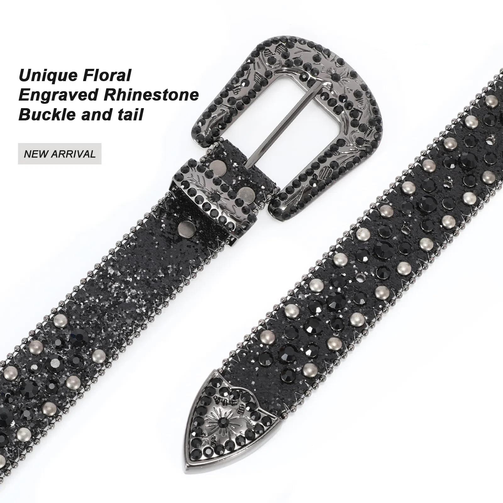 XZQTIVE Rhinestone Belt for Men and Women - Perfect for Jeans, Dresses, Western Cowgirl Cowboy Style, Studded with Glitter and Sequin Strap Belt, a Fashionable Accessory for All Occasions SpringStatements