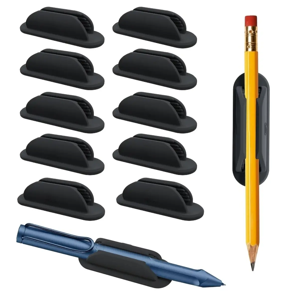 Silicone Pen Holder Desk Organizer, Upgraded Self Adhesive Elastic Pen Rack for Office, School and Classroom Wall Storage, Creative Stationery Organizer for Teachers and Students, Functional Desktop Storage Accessory and Art Gift