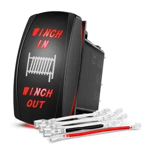 Nilight 7Pin Laser On/Off Winch Rocker Switch Red