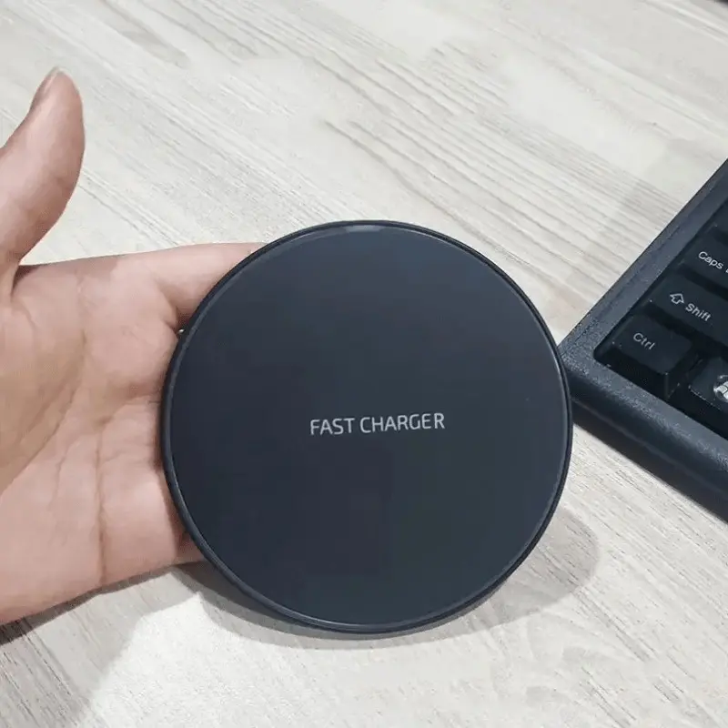 Wireless Charger Fast Charging 15w Cordless Charging Round Wireless Charging Pad for iPhone Android Devices, Portable Qi Standard Wireless Charging Station