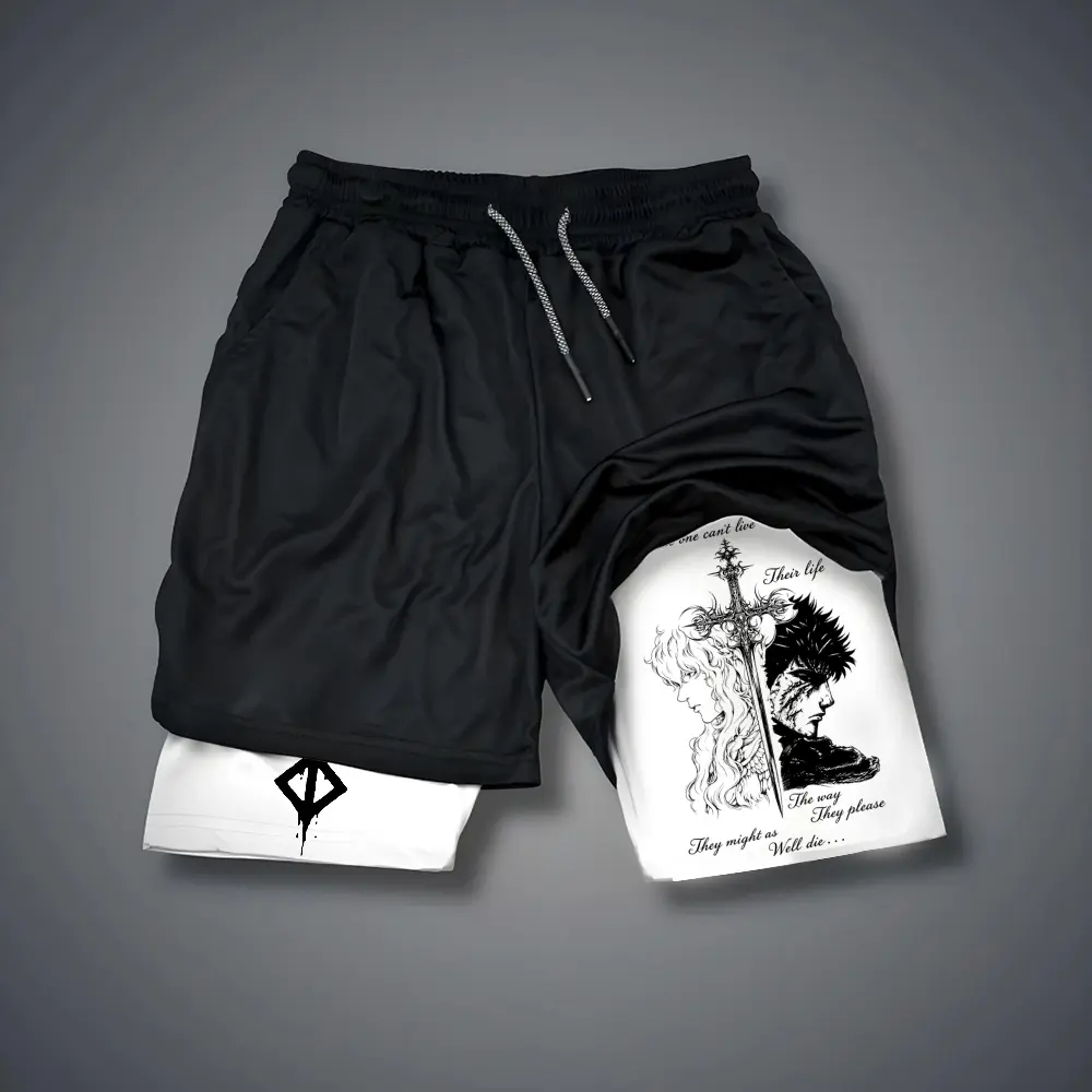 [Vtg90s] Double-Layer Sports Shorts Graphic Shorts Black Shorts Camo Shorts Streetwear Shorts Men Outfits Men Short Shorts Vacation Outfits Shorts