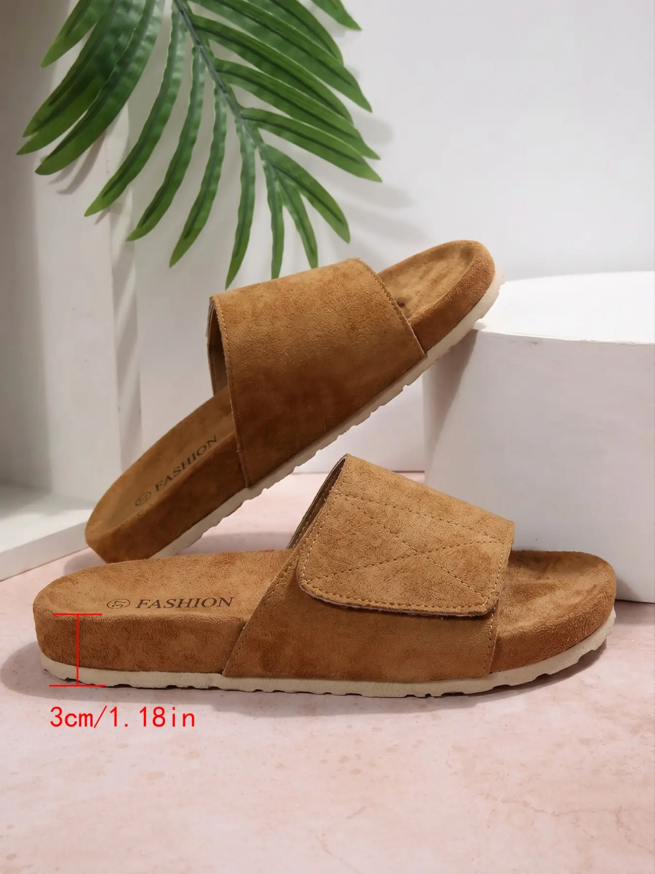 Women's Retro Camel Suede Slide Sandals, Adjustable Velcro, Soft Platform, Non-Slip, Open Toe, Casual Slides, Summer Beach Slides, Summer Outdoor Comfort, Cozy Platform Sandals